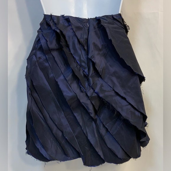 Adam Lippes Women’s Navy Silk Mini Skirt - Picture 2 of 4